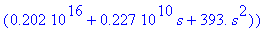 VOUT := -.280e33*s^4*K1*(.100e7+3.*s)/(-.216e47*s+233.*K1^2*s^8-.940e21*s^5-.972e29*s^4+.144e38*K1^2*s^2-.112e55+.130e34*K1^2*s^3+.389e16*K1^2*s^6-.540e42*s^2-.777e34*s^3-233.*s^8-.778e16*s^6-.375e8*s^...