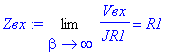 `Zвх` := Limit(`Vвх`/JR1,beta = infinity) = R1