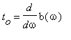 t[o] = diff(b(omega),omega)