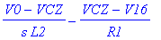 (V0-VCZ)/s/L2-(VCZ-V16)/R1
