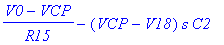(V0-VCP)/R15-(VCP-V18)*s*C2