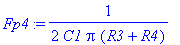 Fp4 := 1/(2*C1*Pi*(R3+R4))