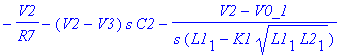 -V2/R7-(V2-V3)*s*C2-(V2-V0_1)/s/(L1[1]-K1*sqrt(L1[1]*L2[1]))