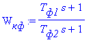 W[`кф`] := (T[`ф1`]*s+1)/(T[`ф2`]*s+1)