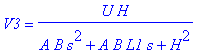 V3 = U*H/(A*B*s^2+A*B*L1*s+H^2)