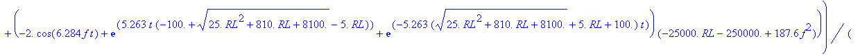 VOUT := 225./(.2468e7*RL^2*f^2+.8934e8*RL*f^2+.8934e9*f^2+.6250e9*RL^2+.1250e11*RL+.6250e11+.3518e5*f^4)*(15.71*(RL+20.)*RL*f/(25.*RL^2+810.*RL+8100.)^(1/2)*(.2500e5*RL+.2500e6+187.6*f^2)*(-1.*exp(5.26...