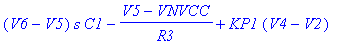 (V6-V5)*s*C1-(V5-VNVCC)/R3+KP1*(V4-V2)